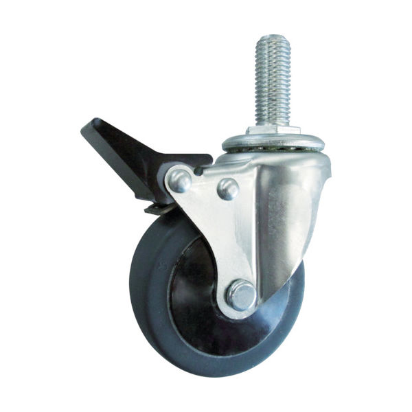 トラスコ中山 TRUSCO ねじ込み式静音エラストマーキャスター 自在 2段階ST付 75 TYST-75SEL-2S 1個（直送品）