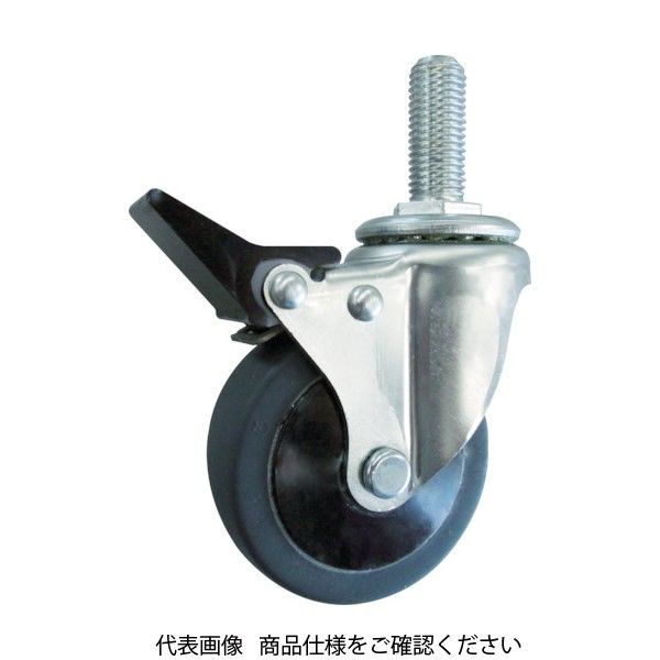 トラスコ中山 TRUSCO ねじ込み式静音エラストマーキャスター 自在 2段階ST付 100 TYST-100SEL-2S 1個（直送品）