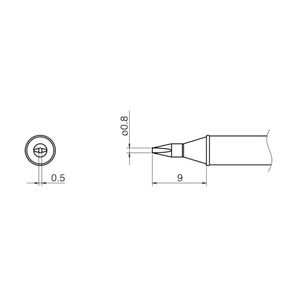 白光 こて先/0.8D型 T31-02D08 1本(1個) 751-7203（直送品）