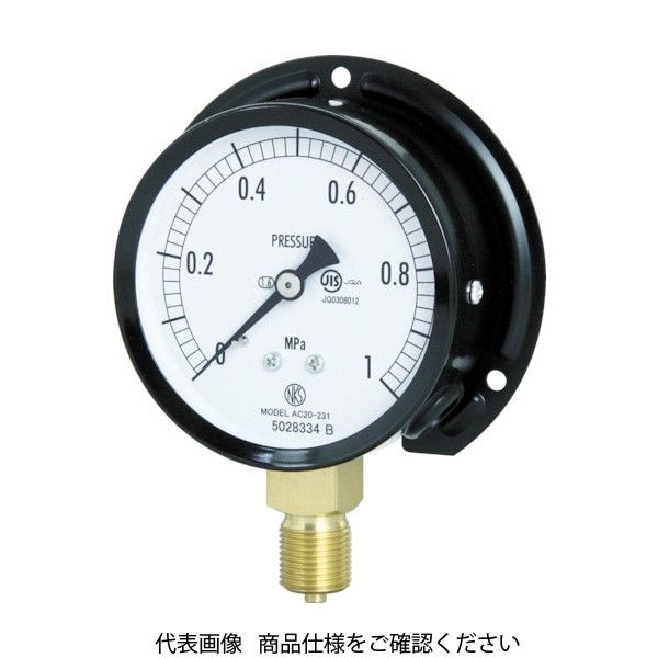 長野計器 長野 普通形圧力計(B枠立形・φ75・G3/8B・0.0~0.25Mpa) AC20-231-0.25MP 1個 498-4544（直送品）