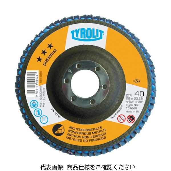 TYROLIT（チロリット） TYROLIT フラップディスク アルミ向け 125mm #120 707163 1セット（10枚） 766-6136（直送品）