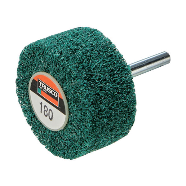 トラスコ中山 TRUSCO ナイロン軸付ホイール 外径40×厚み25×軸6 180# (5個入) UFN-425-180 1箱(5個)（直送品）