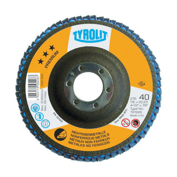 Tyrolit フラップディスク アルミ向け 125mm #40 707159 1セット(10枚) 766-6101（直送品）