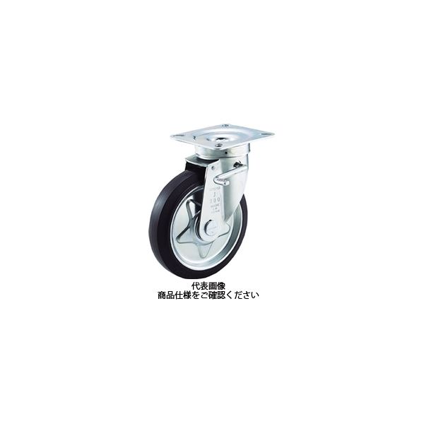 トラスコ中山 TRUSCO αプレス製ゴムキャスター 自在ダブルストッパー付 Φ150 TJB-150C 1個 289-0046（直送品）