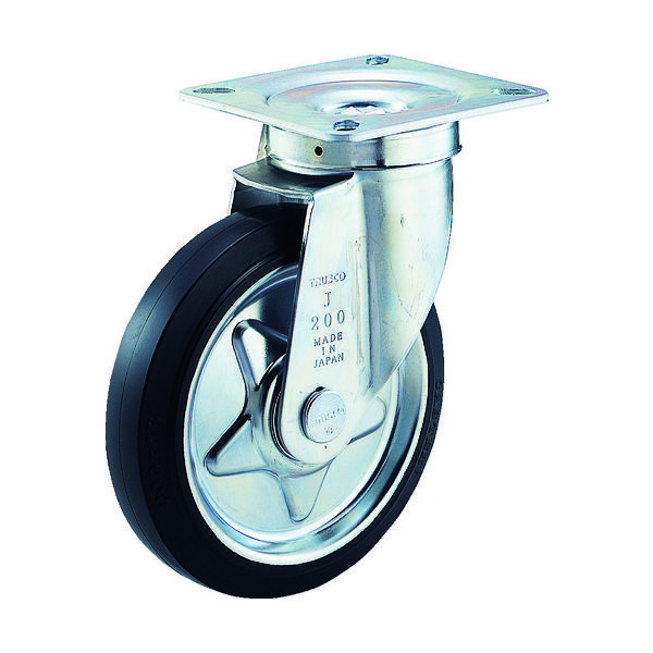 トラスコ中山 TRUSCO αプレス製ゴムキャスター 自在 Φ150 TJ-150C 1個 288-9978（直送品）