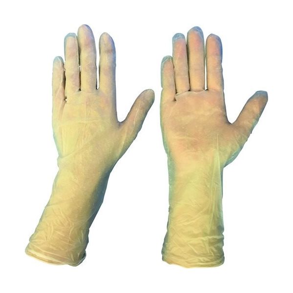 ブラストン PVC手袋ロング テクスチャータイプMサイズ (100枚入) BSC-4300-M 1袋(100枚) 497-2686（直送品）