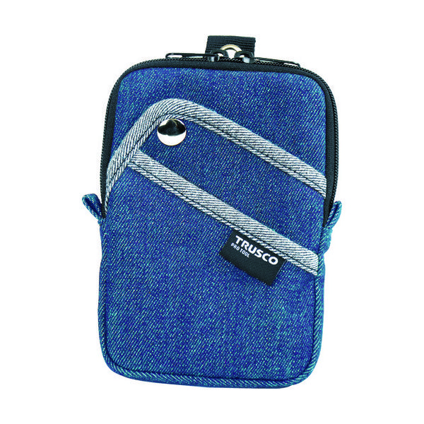 トラスコ中山 TRUSCO 【売切廃番】 デニムコンパクトケース 3ポケット ブルー TDC-K103 1個 768-9977（直送品）