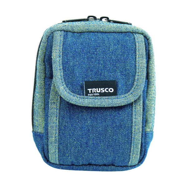 トラスコ中山 TRUSCO デニム携帯電話用ケース 2ポケット ブルー TDC-H101 1個 768-9900（直送品）