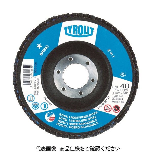 Tyrolit フラップディスク ベーシックタイプ 125mm #80 320323 1セット(10枚) 766-2076（直送品）