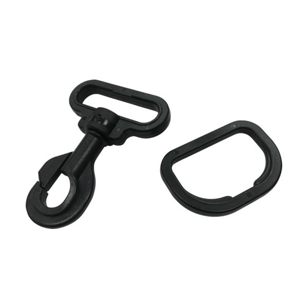 ユタカメイク 結束ベルト 平ベルト金具 ナスカン.FDカンセット A40×L88×B40 ブラック JC-06 1セット 754-0540（直送品）