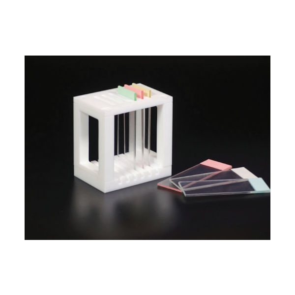 フロンケミカル チューブ継手(フッ素樹脂) PTFE スライドグラス用染色バット掛 73×50×75 NR1362-002 1個 440-4653（直送品）