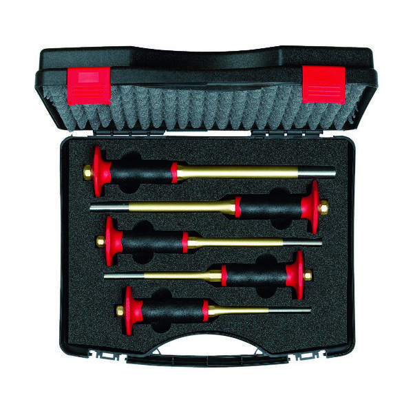RENNSTEIG ハンドガード付平行ピンポンチ5点セット プラスチックボックス 425-154-0 1セット 766-2904（直送品）