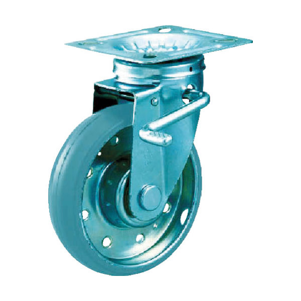 トラスコ中山 TRUSCO キャスター ハイテンプレス製グレーゴムキャスター 自在S付金具付 φ130 HTTJB-130G 1個（直送品）