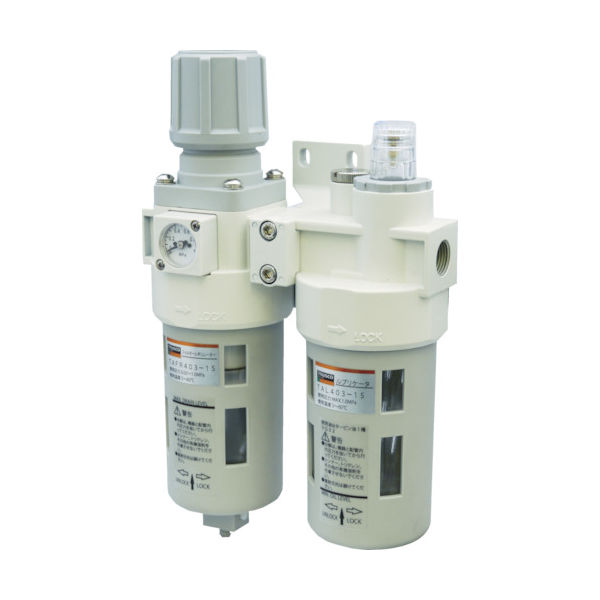 トラスコ中山 TRUSCO FRLユニット 口径Rc1/2(2点セット) TACP403-15 1セット 496-0114（直送品）