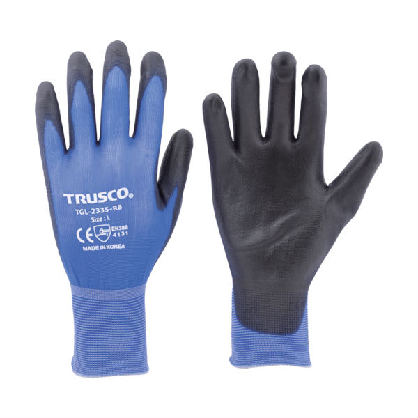 トラスコ中山 TRUSCO 極薄ナイロン手袋PU手のひらコート ロイヤルブルー L TGL-2335-RB-L 1双 770-0342（直送品）