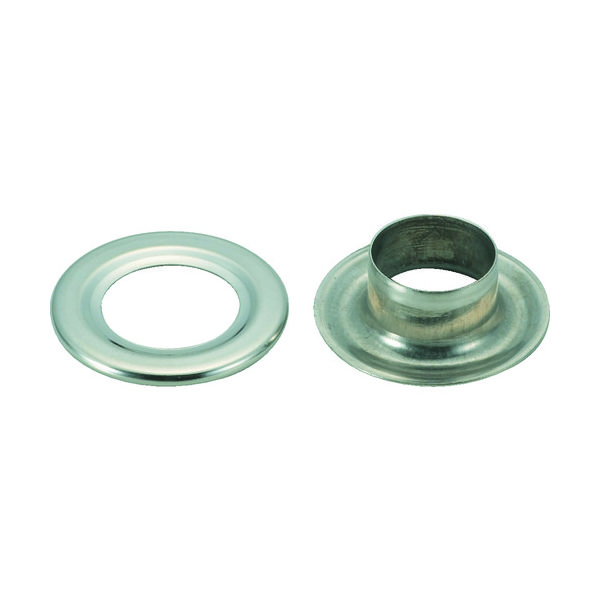 トラスコ中山 TRUSCO 両面ハトメ 真鍮ニッケルメッキ 10mm 200組入 (円筒ケース入) THP-BN10 1パック(200組)（直送品）