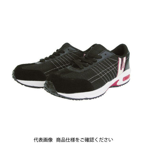 日進ゴム 日進 耐滑樹脂先芯入りスニーカー 23.5cm V2000BK-23.5 1足 754-7749（直送品）