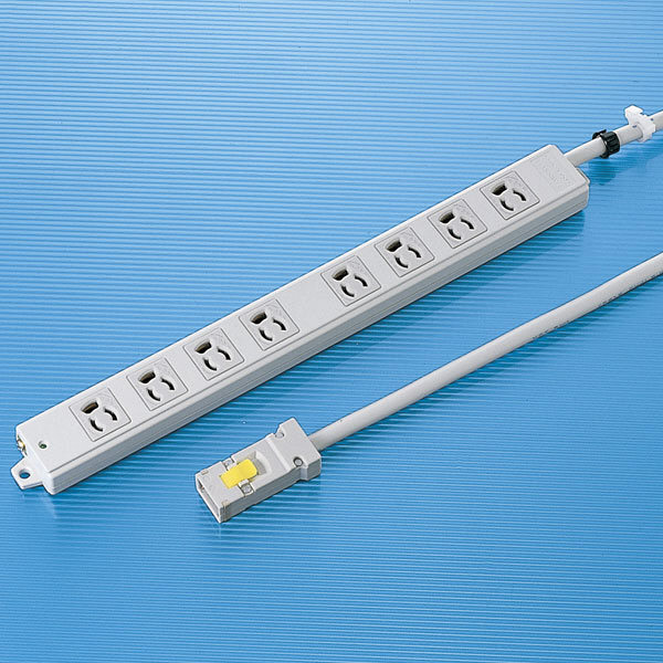 延長コード 電源タップ 1m 3P（ピン） 8個口 マグネット ライトグレー TAP-KH8-1 サンワサプライ 1個（直送品）