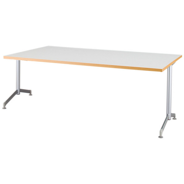 アイリスチトセ　ミーティングテーブル T字脚　ホワイト　幅1800×奥行750×高さ700mm　1台　（直送品）
