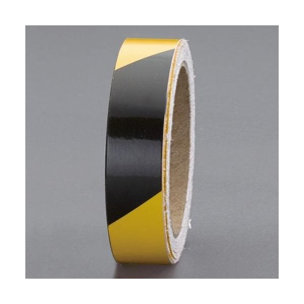 エスコ 25mmx9.1m 反射テープ(エンジニアグレード)黄/黒 EA983GA-44 1セット(3巻)（直送品）