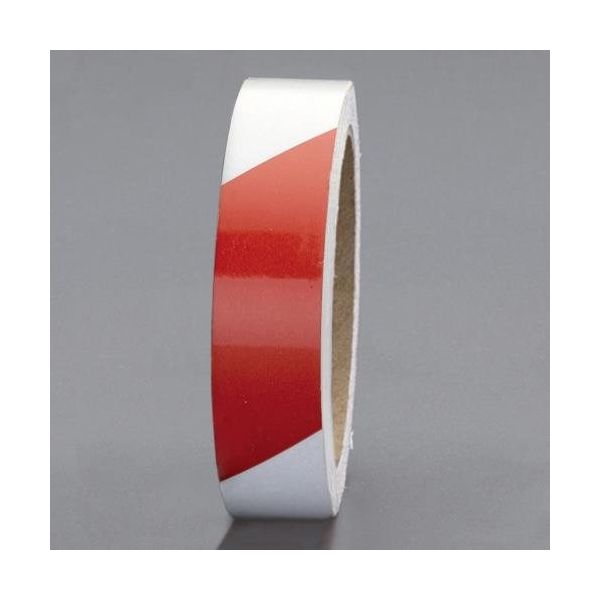 エスコ 25mmx9.1m 反射テープ(エンジニアグレード)赤/白 EA983GA-45 1セット(3巻)（直送品）