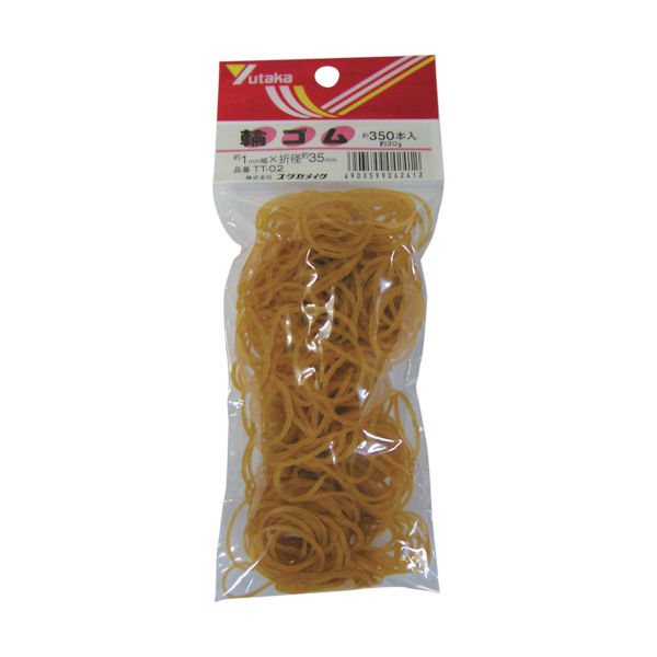 ユタカメイク ゴム 輪ゴム 1mm×35mm(350本) TT-02 1袋 754-1660（直送品）