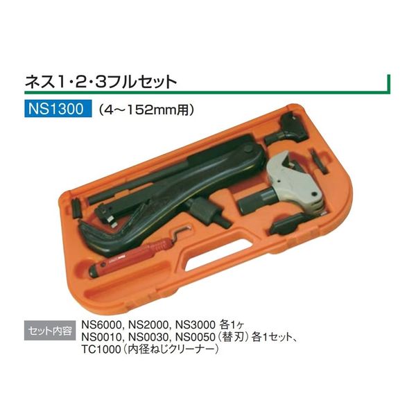 ノガ・ウォーターズ ネス1・2・3フルセット(各種替刃、内径ねじクリーナー NS1300 1セット（直送品）