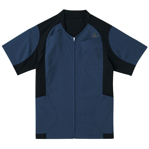 ✨美品✨【adidas】メンズ/カジュアルジャケット（L）ネイビー/内ポケット有 adidas ジャケット ネイビー+ブラック L SMS120-18 1枚 スクラブ