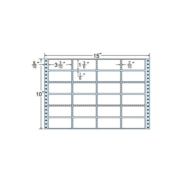 東洋印刷 ナナフォーム タックフォームラベル（剥離紙ブルー） 白 24面 1箱=500折（500×1袋） NC15JB（直送品）