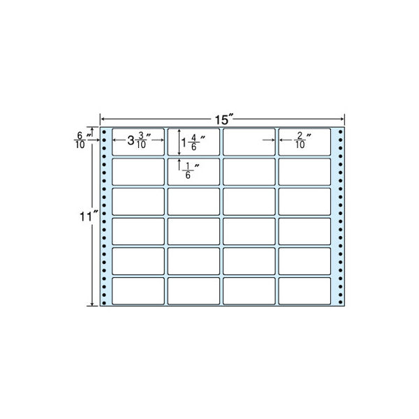 東洋印刷 ナナフォーム タックフォームラベル（剥離紙ブルー） 白 24面 1箱=500折（500×1袋） NT15TB（直送品）
