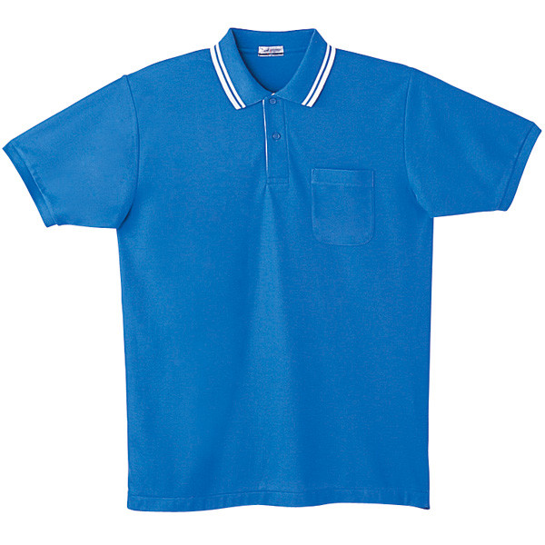 自重堂　制服百科　半袖ポロシャツ　ブルー　Ｍ　24454（直送品）