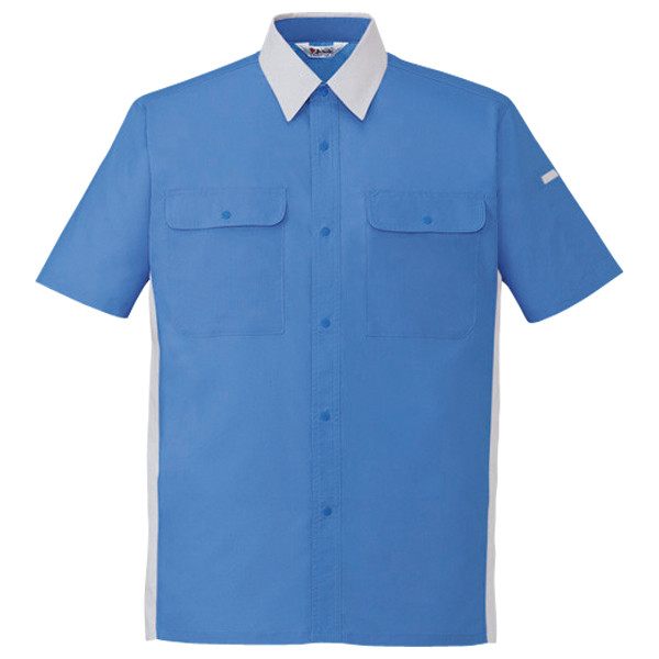 自重堂　制服百科　エコ製品制電半袖シャツ　ライトブルー　４Ｌ　46814（直送品）