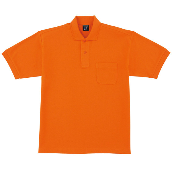 自重堂 制服百科 吸汗速乾半袖ポロシャツ オレンジ ＬＬ 47614（直送品） - アスクル