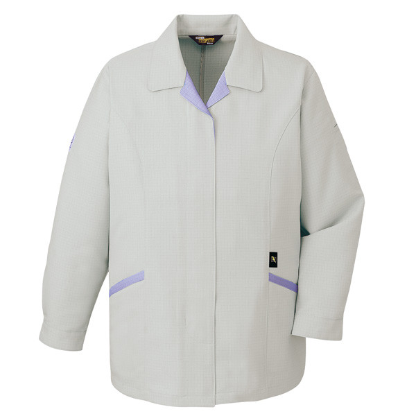 自重堂　制服百科　エコ高制電スモック（フロントファスナー仕様）　シルバー　Ｓ　80405（直送品）