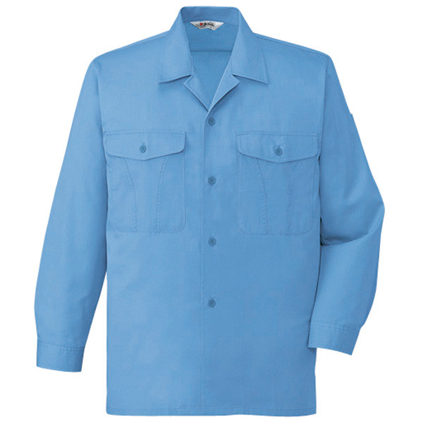 自重堂　制服百科　エコ製品制電長袖オープンシャツ　ブルー　ＬＬ　44324（直送品）