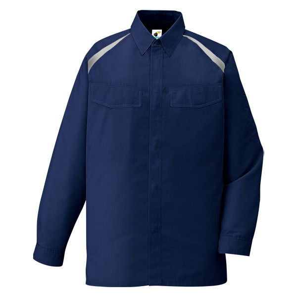 自重堂　制服百科　エコ製品制電長袖シャツ　ネービー　Ｍ　85104（直送品）