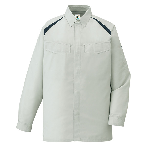 自重堂　制服百科　エコ製品制電長袖シャツ　シルバー　Ｍ　85104（直送品）