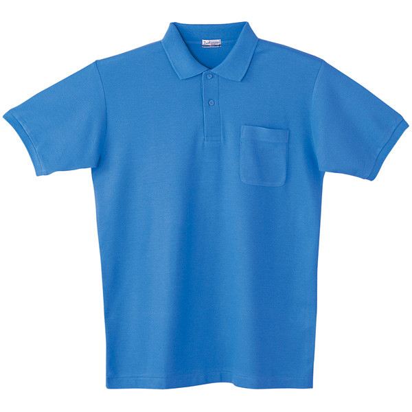 自重堂　制服百科　製品制電半袖ポロシャツ　ブルー　Ｌ　24414（直送品）