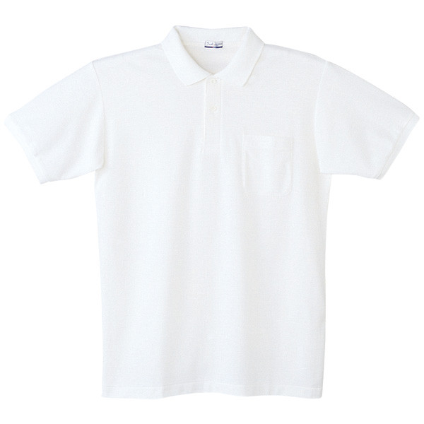 自重堂　制服百科　製品制電半袖ポロシャツ　ホワイト　Ｌ　24414（直送品）