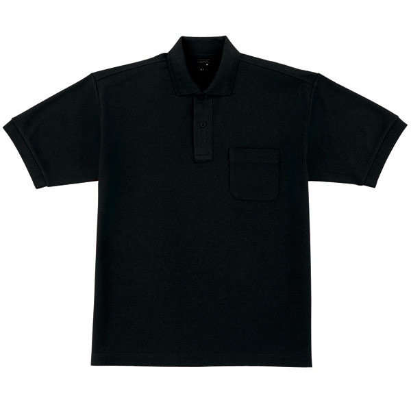 自重堂　制服百科　吸汗速乾半袖ポロシャツ　ブラック　Ｍ　47614（直送品）
