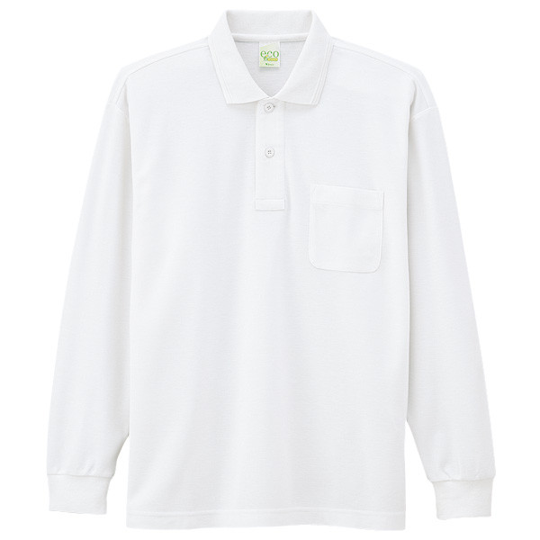 自重堂　制服百科　エコ製品制電長袖ポロシャツ　ホワイト　ＬＬ　85244（直送品）
