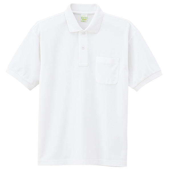 自重堂　制服百科　エコ製品制電半袖ポロシャツ　ホワイト　ＳＳ　85254（直送品）