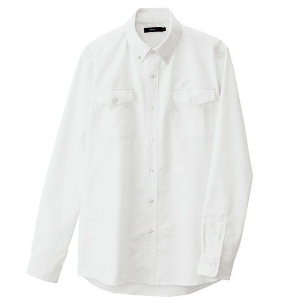 アイトス メンズ長袖オックスボタンダウンシャツ（両ポケットフラップ付き） ホワイト LL AZ7880-001 1着（直送品） 143-6327（直送品）