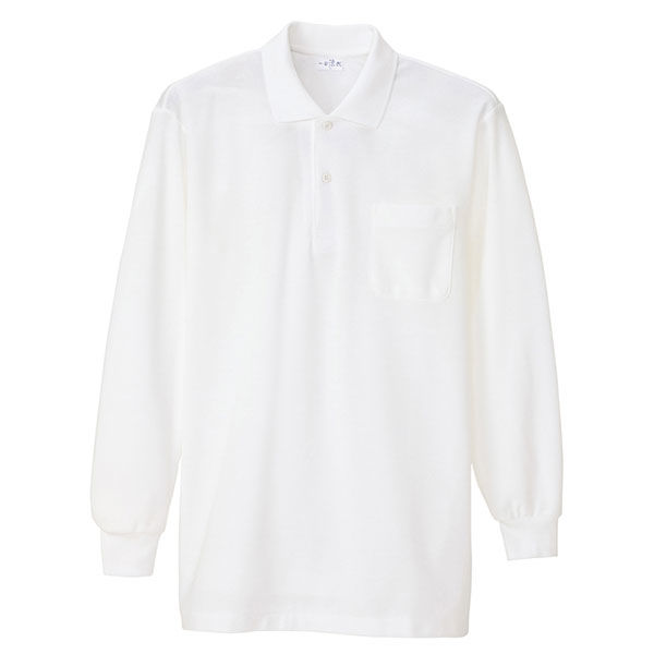 アイトス 長袖ポロシャツ（男女兼用） ホワイト L AZ860-001 1着（直送品）