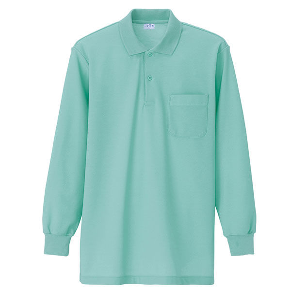 アイトス 長袖ポロシャツ（男女兼用） グレイッシュミント L AZ860-016 1着（直送品）