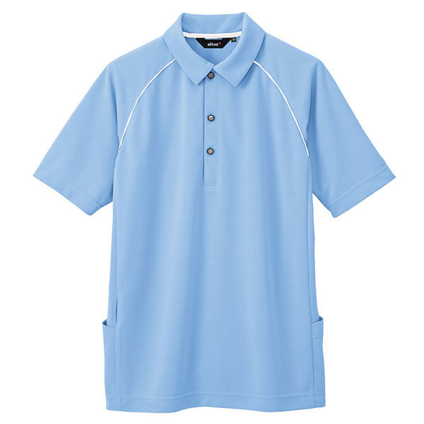 AITOZ（アイトス） バックサイドポケット付半袖ポロシャツ レディス サックス 7号 AZ7663-007（直送品）