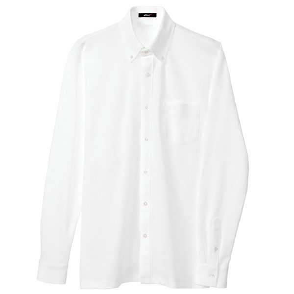 アイトス 長袖ニットボタンダウンシャツ（男女兼用） ホワイト S AZ7853-001 1着（直送品）