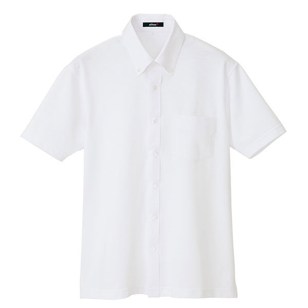 アイトス 半袖ニットボタンダウンシャツ（男女兼用） ホワイト M AZ7854-001 1着（直送品）