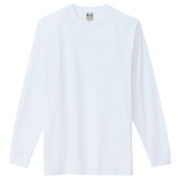 アイトス 長袖Tシャツ（ポケット付）（男女兼用） ホワイト M AZ10530-001 1着（直送品）