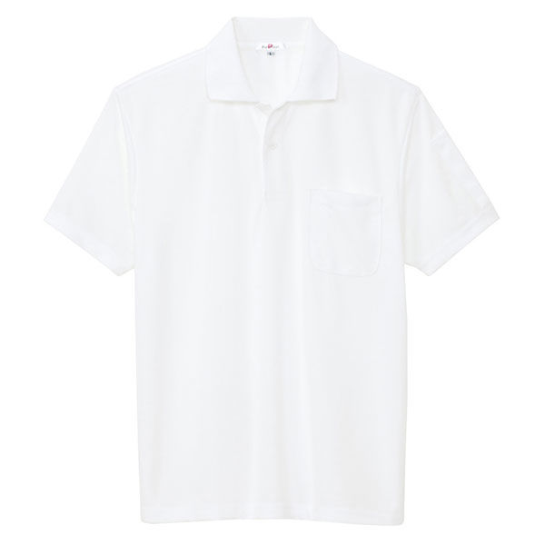 アイトス 吸汗速乾（クールコンフォート）ペン差し付半袖ポロシャツ（男女兼用） ホワイト SS AZ10601-001 1着（直送品）